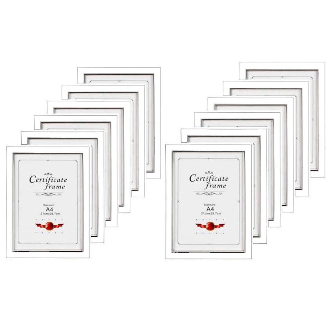 Ag Crafts Wood Photo & Document Frames 12 (Size - A4, White Wall Mount)